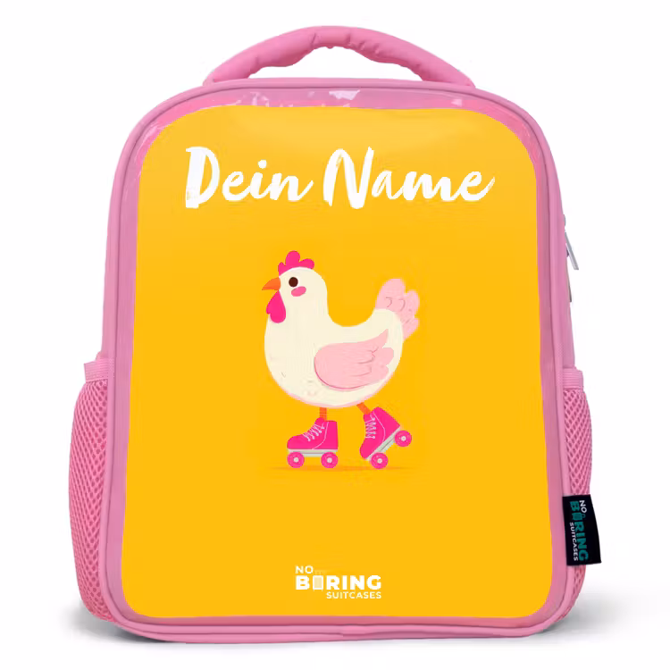 Rucksack Kind - Rosa - Kip - Rollschuhe - Gelb — 1
