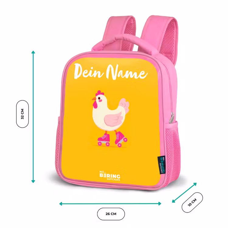Rucksack Kind - Rosa - Kip - Rollschuhe - Gelb — 2