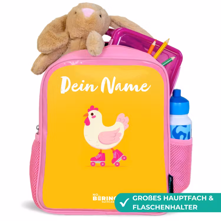 Rucksack Kind - Rosa - Kip - Rollschuhe - Gelb — 3
