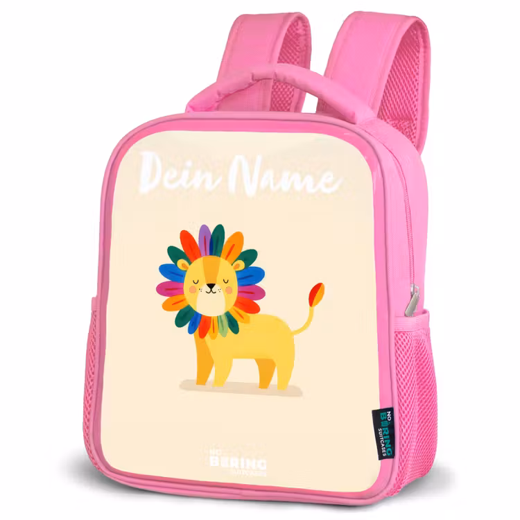 Rucksack Kind - Rosa - Löwe - Mähne - Farbenfroh — 4