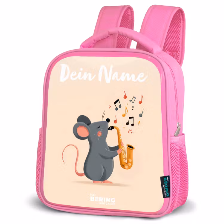 Rucksack Kind - Rosa - Maus - Saxophon - Musik — 4