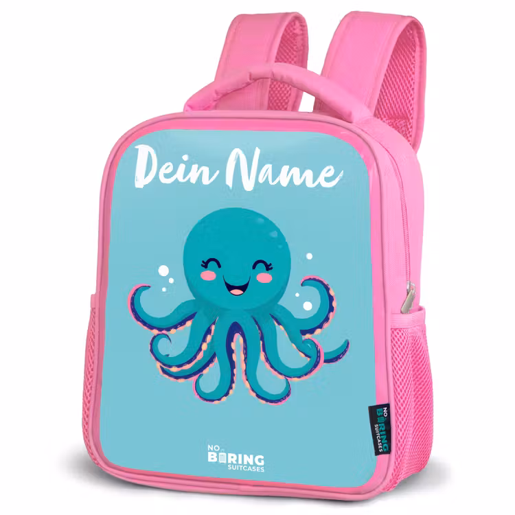 Rucksack Kind - Rosa - Oktopus - Wasser - Blau — 4