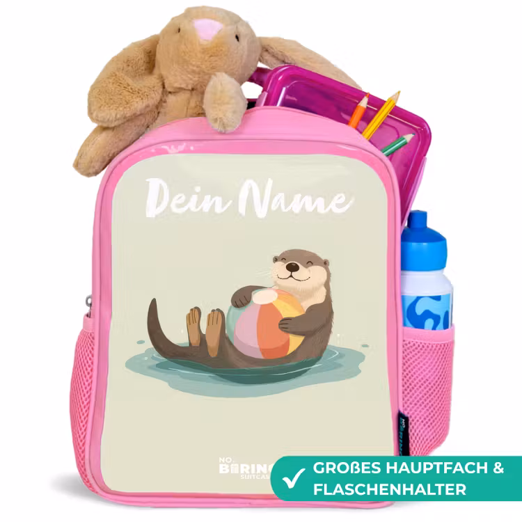 Rucksack Kind - Rosa - Otter - Strandball - Wasser — 3