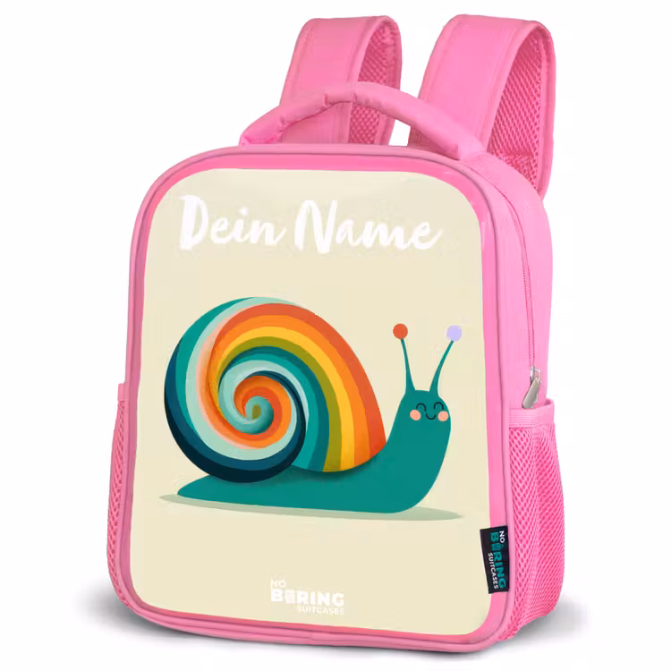 Rucksack Kind - Rosa - Schnecke - Regenbogen - Farbenfroh — 4