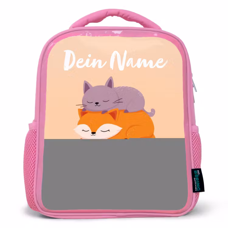 Rucksack Kind - Rosa - Tiere - Schlafen - Gemeinsam — 1
