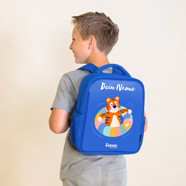 Kinderrucksack - Blau - Tiger - Schwimmband - Wasser — 2