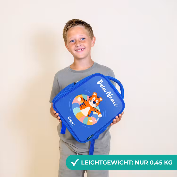 Kinderrucksack - Blau - Tiger - Schwimmband - Wasser — 4