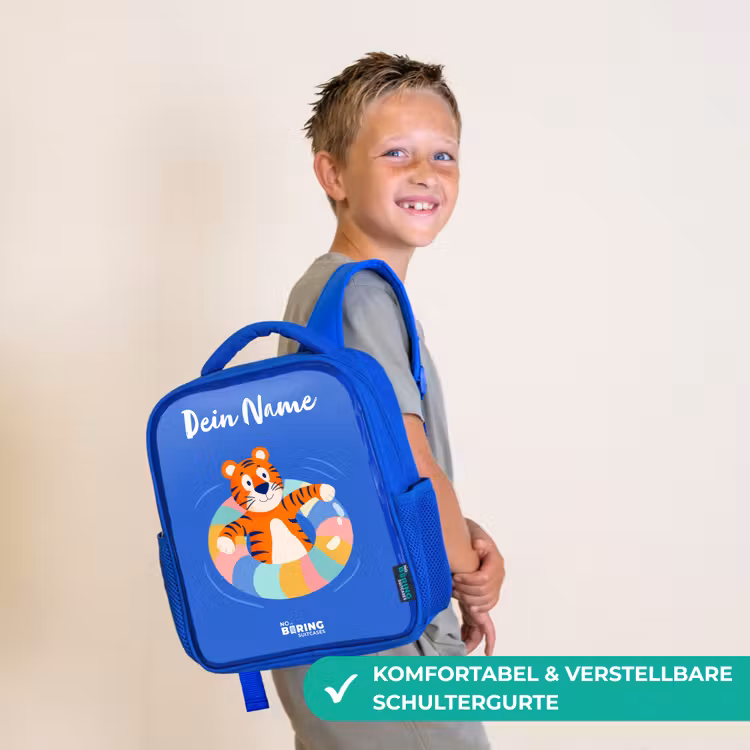 Kinderrucksack - Blau - Tiger - Schwimmband - Wasser — 5