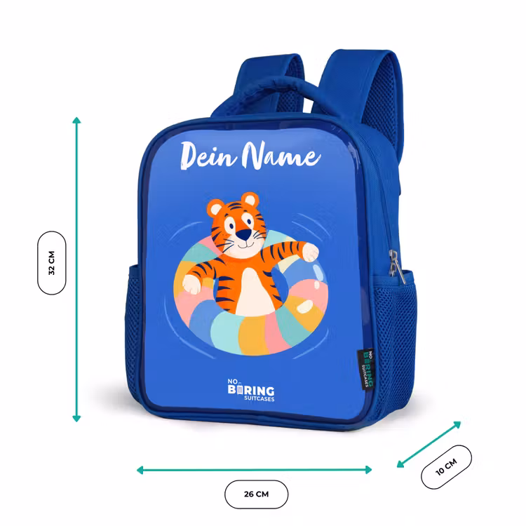 Kinderrucksack - Blau - Tiger - Schwimmband - Wasser — 6