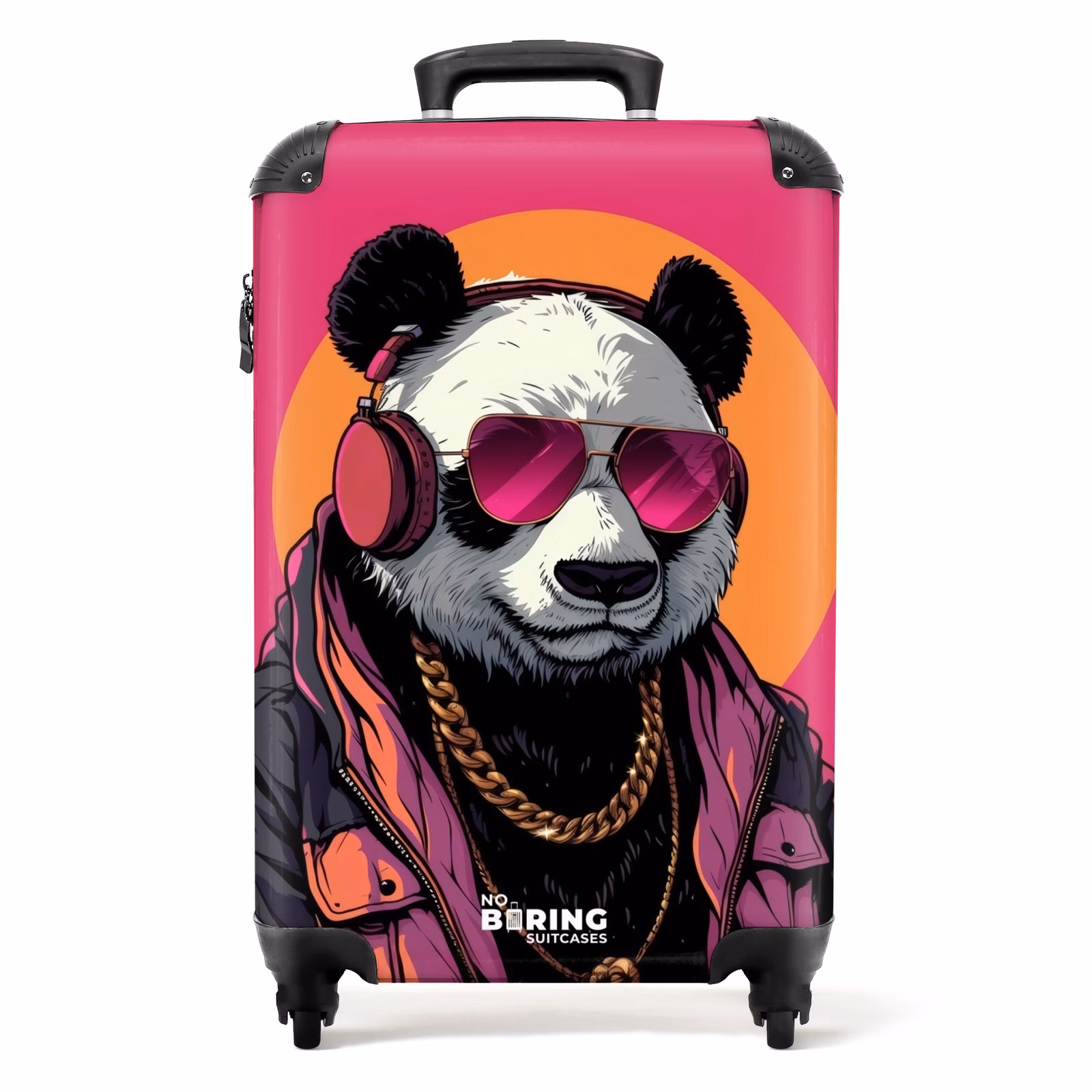 Koffer - Panda mit Kopfhörer, Sonnenbrille und Goldkette — 1