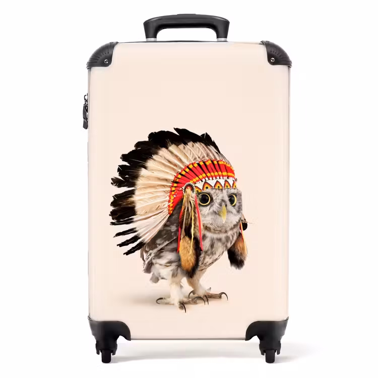 Koffer - Eule als Indianer — 1