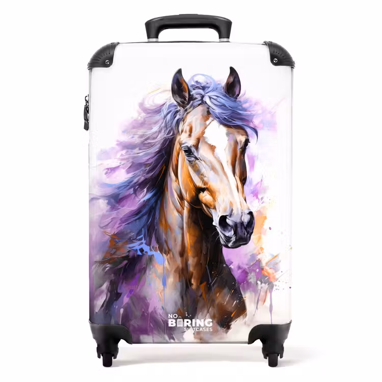 Koffer - Aquarell Pferd mit lila Mähne — 1