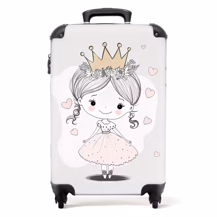 Koffer - Prinzessin mit Krone und rosa Herzen — 1