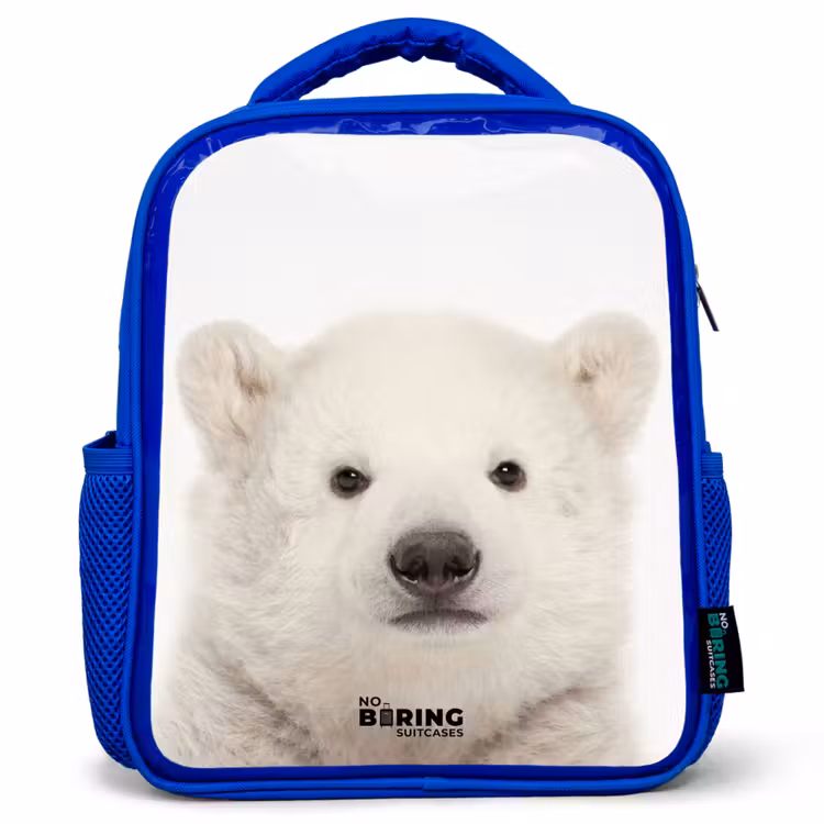 Kinderrucksack - Blau - Niedlicher Eisbär — 1