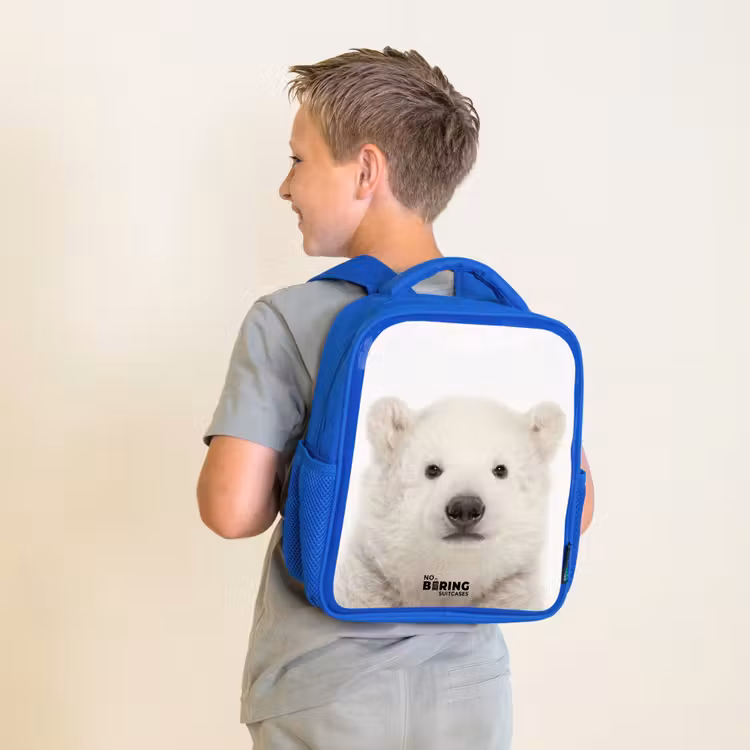 Kinderrucksack - Blau - Niedlicher Eisbär — 2