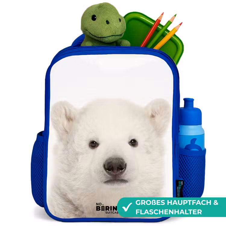 Kinderrucksack - Blau - Niedlicher Eisbär — 3