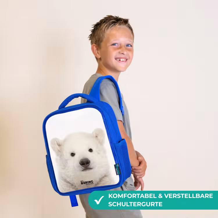 Kinderrucksack - Blau - Niedlicher Eisbär — 5