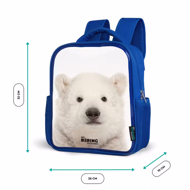 Kinderrucksack - Blau - Niedlicher Eisbär — 6