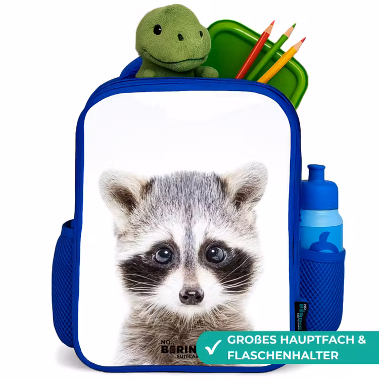 Kinderrucksack - Blau - Rachid Waschbär — 3