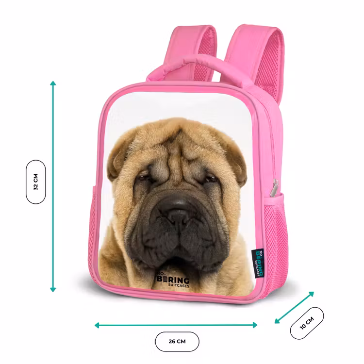 Kinderrucksack - Rosa - Hund mit wütendem Kopf — 2