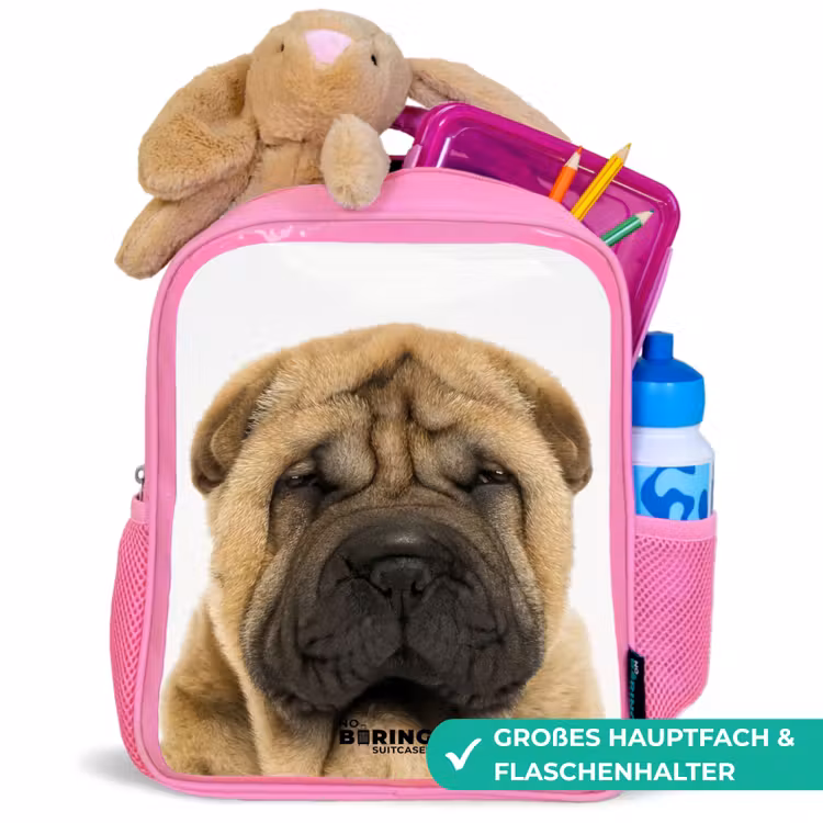 Kinderrucksack - Rosa - Hund mit wütendem Kopf — 3