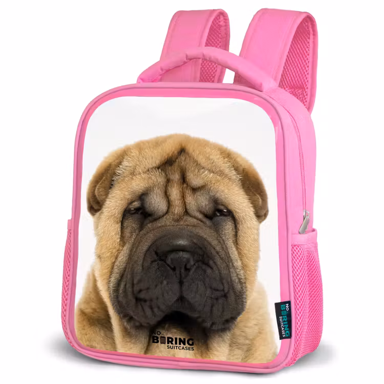 Kinderrucksack - Rosa - Hund mit wütendem Kopf — 4