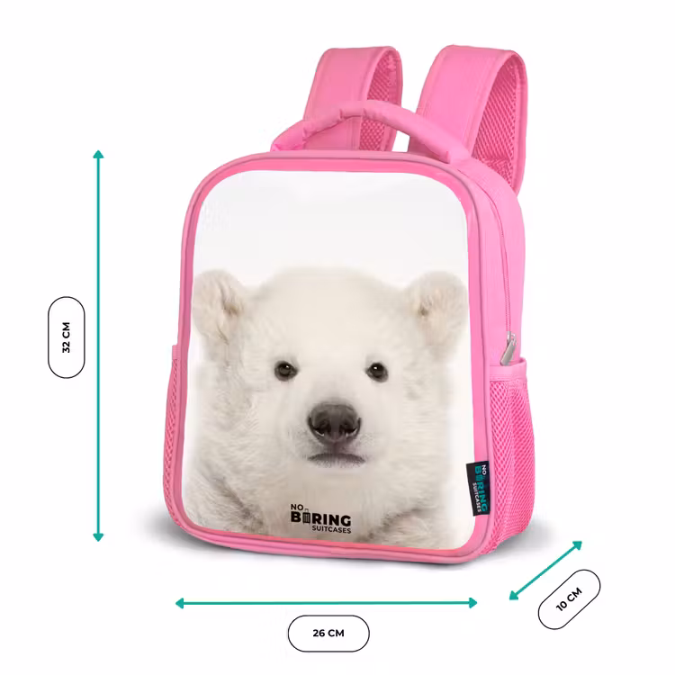 Kinderrucksack - Rosa - Niedlicher Eisbär — 2