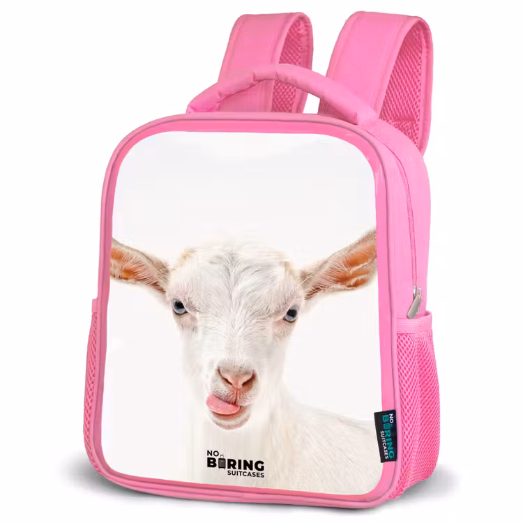 Kinderrucksack - Rosa - Ziege streckt ihre Zunge heraus — 4