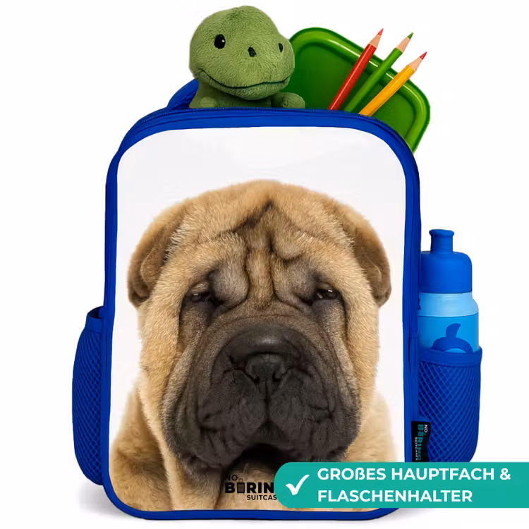 Kinderrucksack - Blau - Hund mit wütendem Kopf — 3