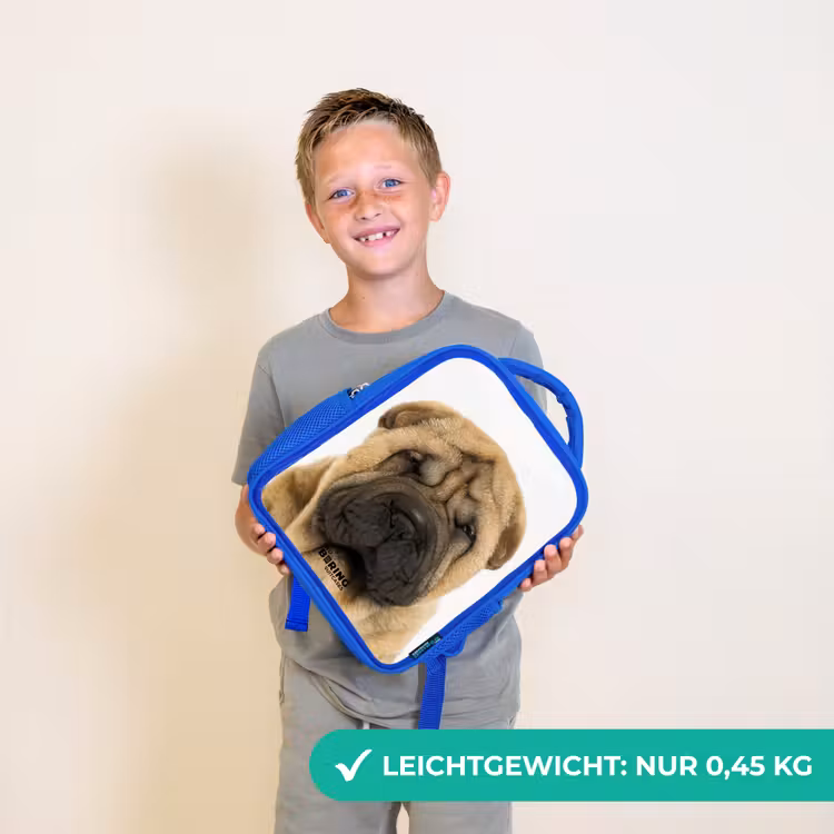 Kinderrucksack - Blau - Hund mit wütendem Kopf — 4