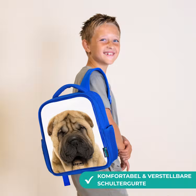 Kinderrucksack - Blau - Hund mit wütendem Kopf — 5