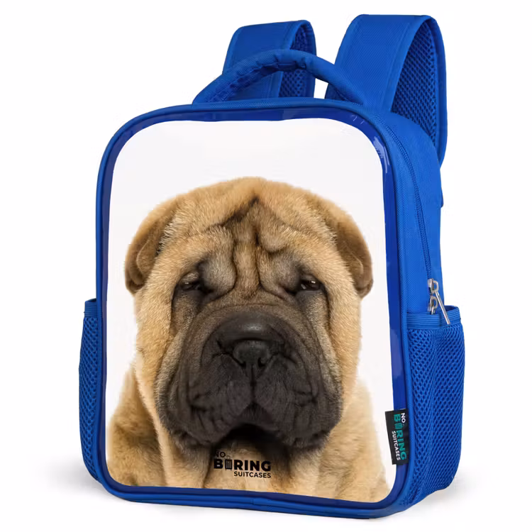 Kinderrucksack - Blau - Hund mit wütendem Kopf — 7