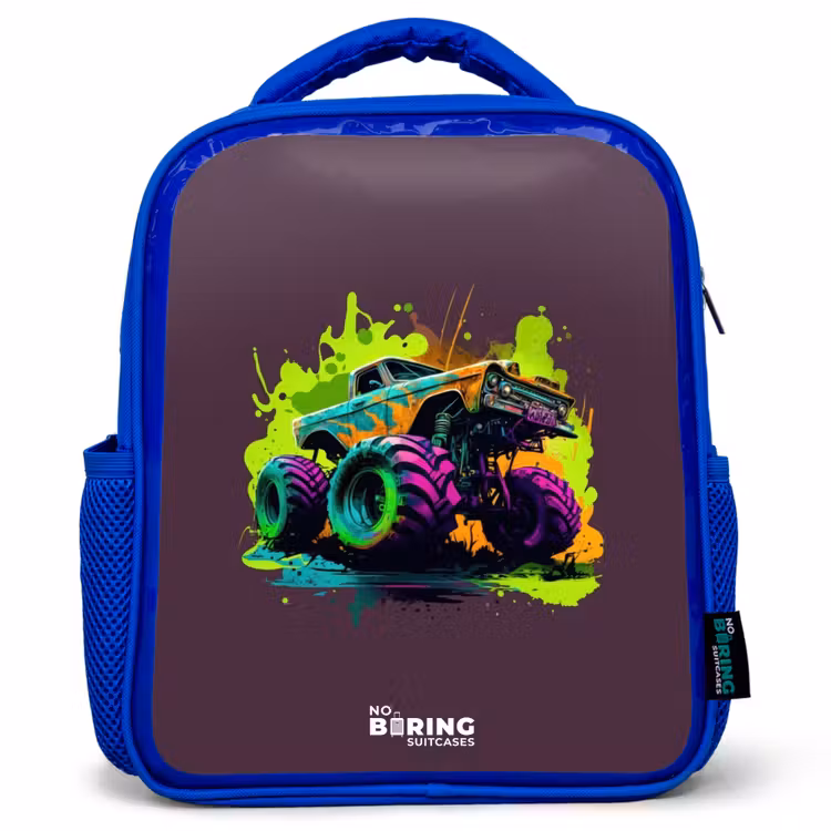 Kinderrucksack - Blau - Neon-Räder — 1