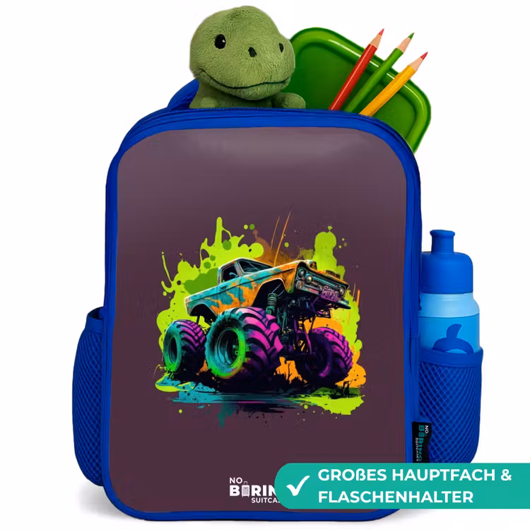 Kinderrucksack - Blau - Neon-Räder — 3