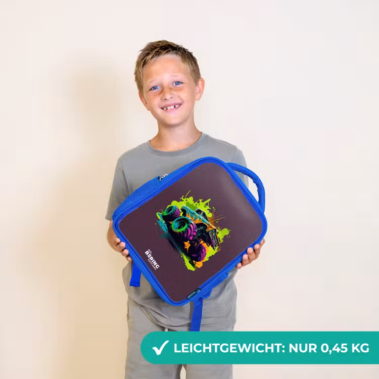 Kinderrucksack - Blau - Neon-Räder — 4