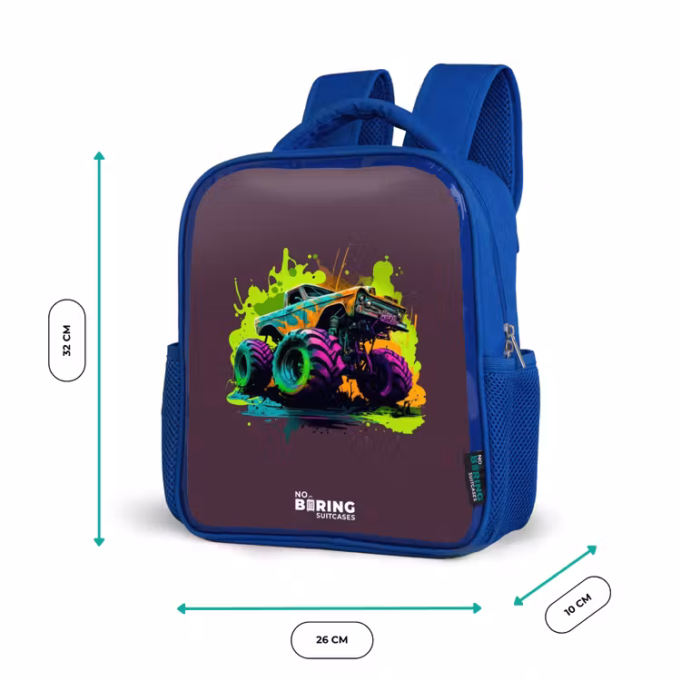 Kinderrucksack - Blau - Neon-Räder — 6
