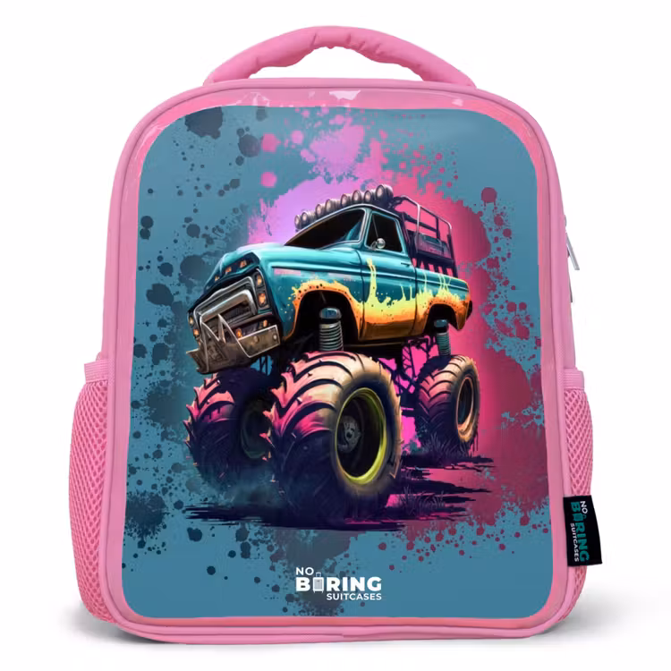 Kinderrucksack - Rosa - Monster-Räder — 1