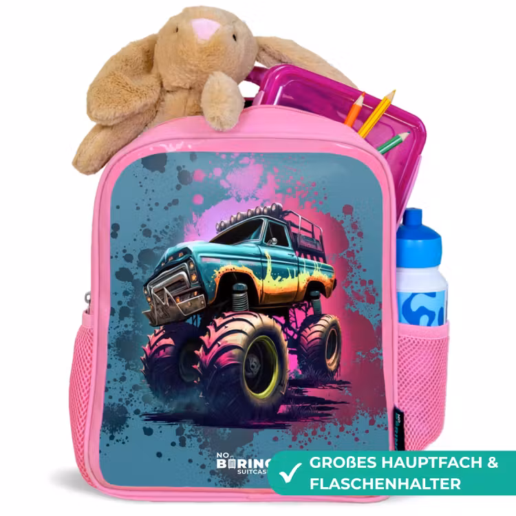 Kinderrucksack - Rosa - Monster-Räder — 3