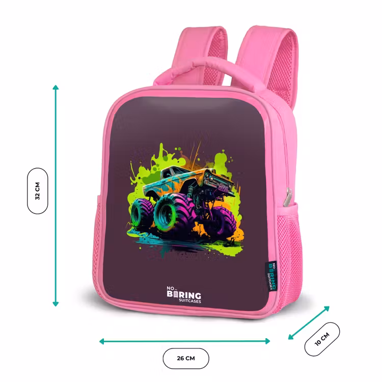 Kinderrucksack - Rosa - Neon-Räder — 2