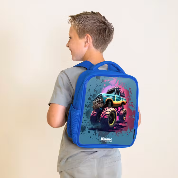 Kinderrucksack - Blau - Monster-Räder — 2