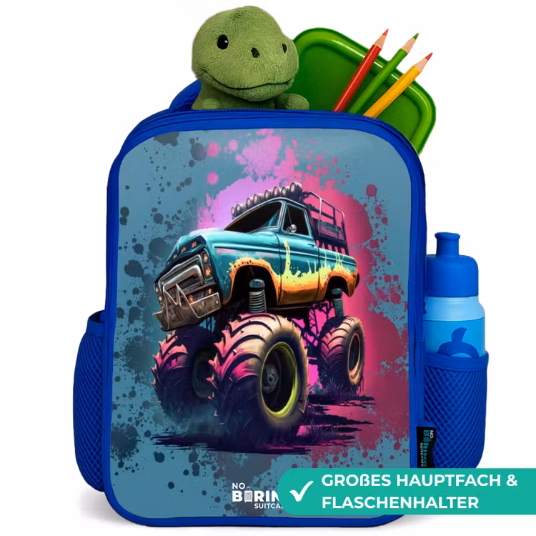 Kinderrucksack - Blau - Monster-Räder — 3