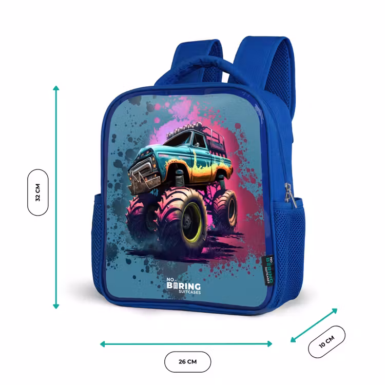 Kinderrucksack - Blau - Monster-Räder — 6