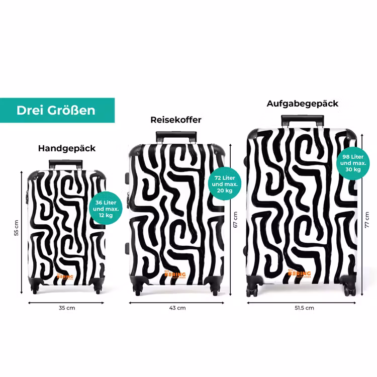 Koffer - Modern - Linien - Schwarz — 3