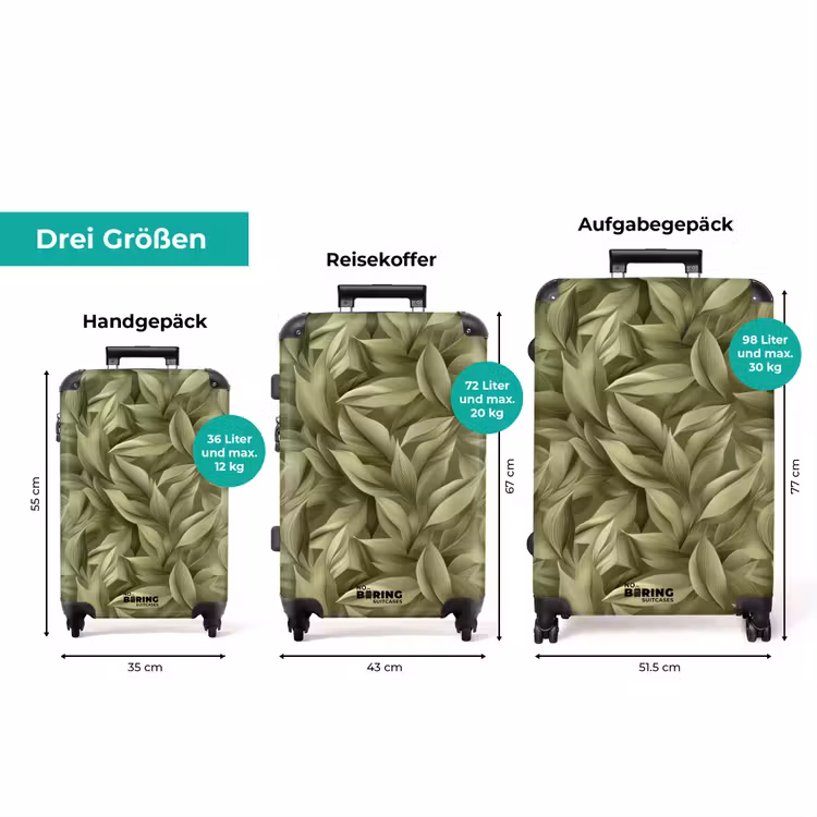 Koffer - Blätter - Modern - Grün — 3