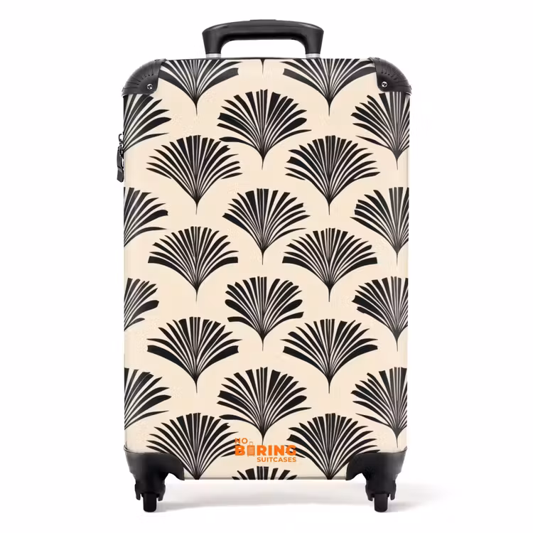 Koffer - Fächer - Botanisch - Schwarz - Beige — 1