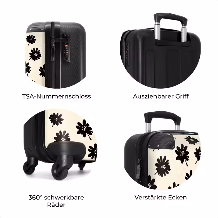 Koffer - Gänseblümchen - Grafik - Schwarz - Beige — 8