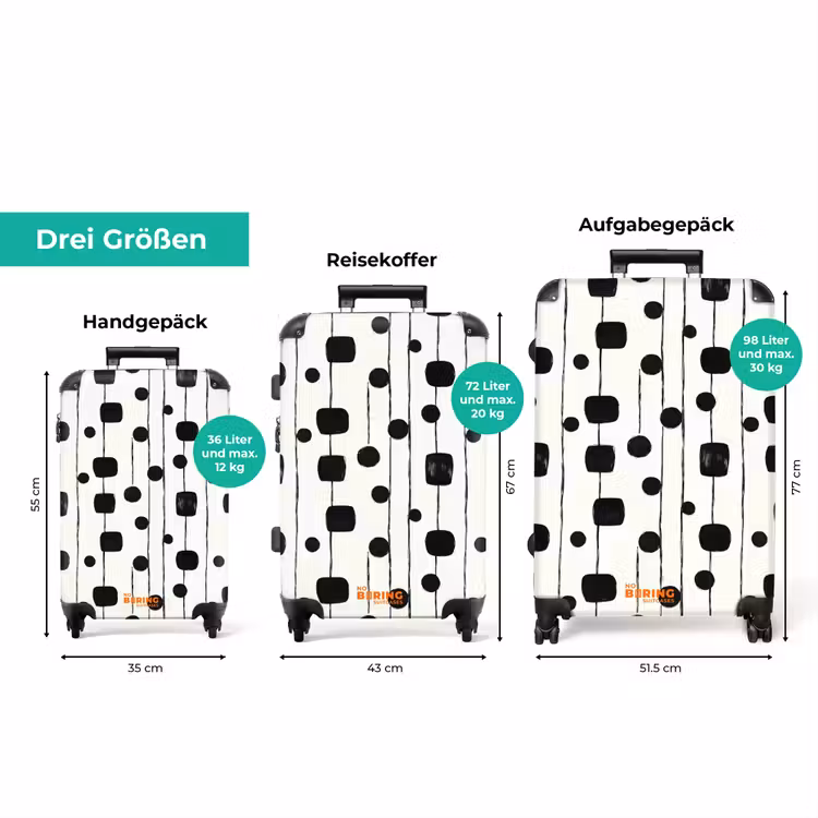 Koffer - Grafik - Modern - Schwarz — 3