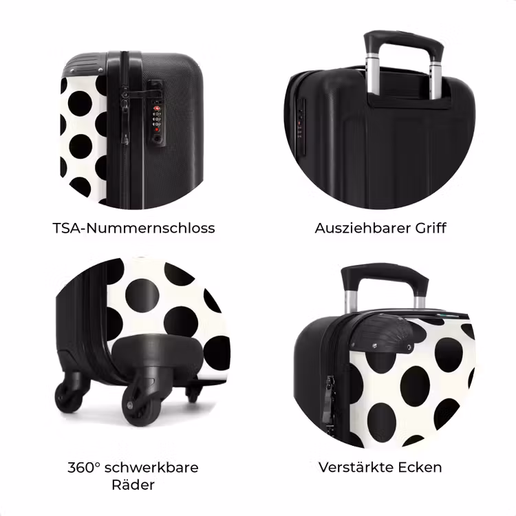 Koffer - Klassisch - Polka dots - Schwarz — 8