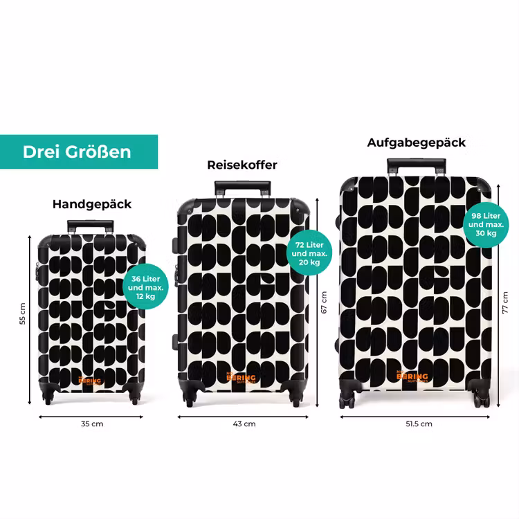 Koffer - Modern - Gemustert - Schwarz — 3