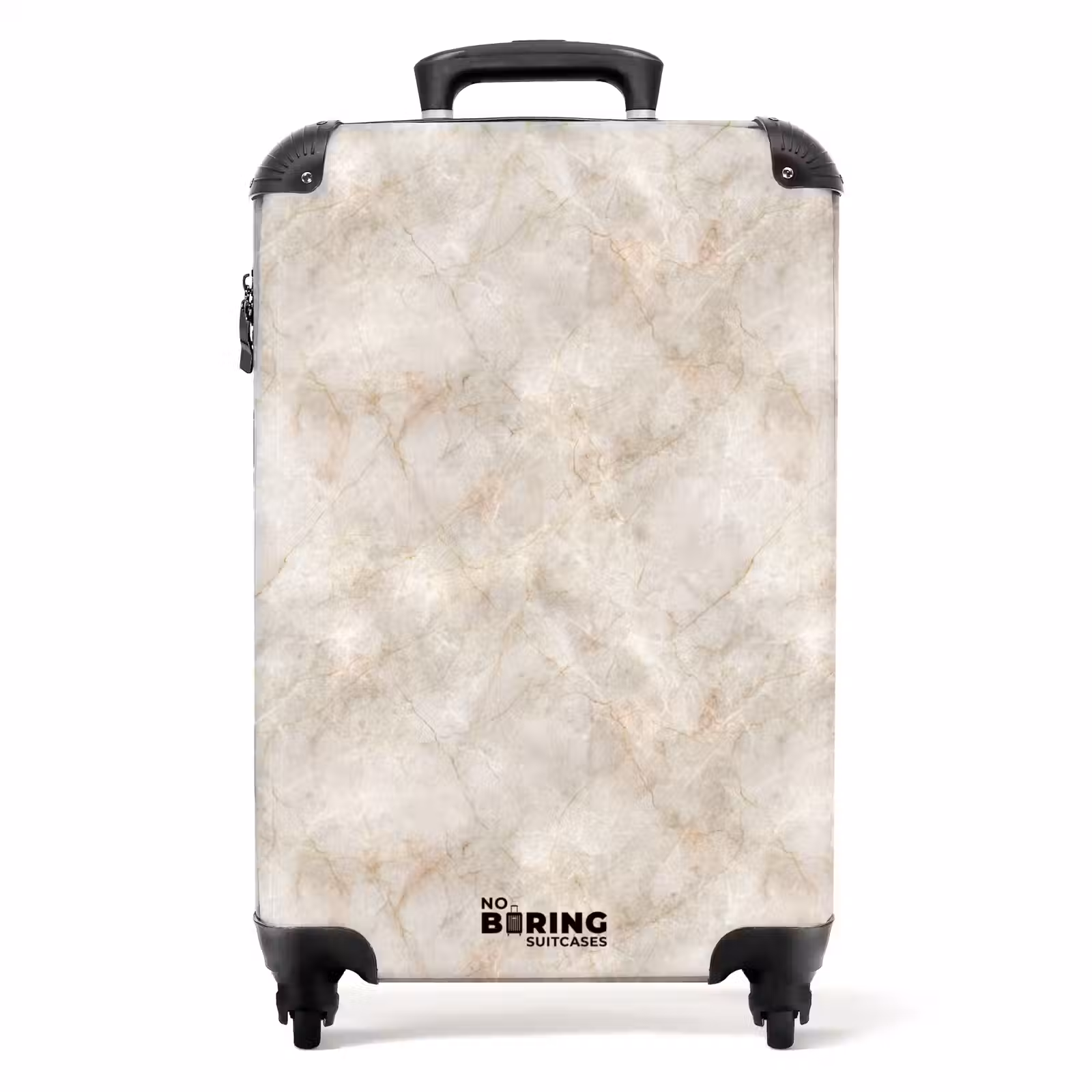 Koffer - Hellbeige - goldbraune Adern - Marmor — 1